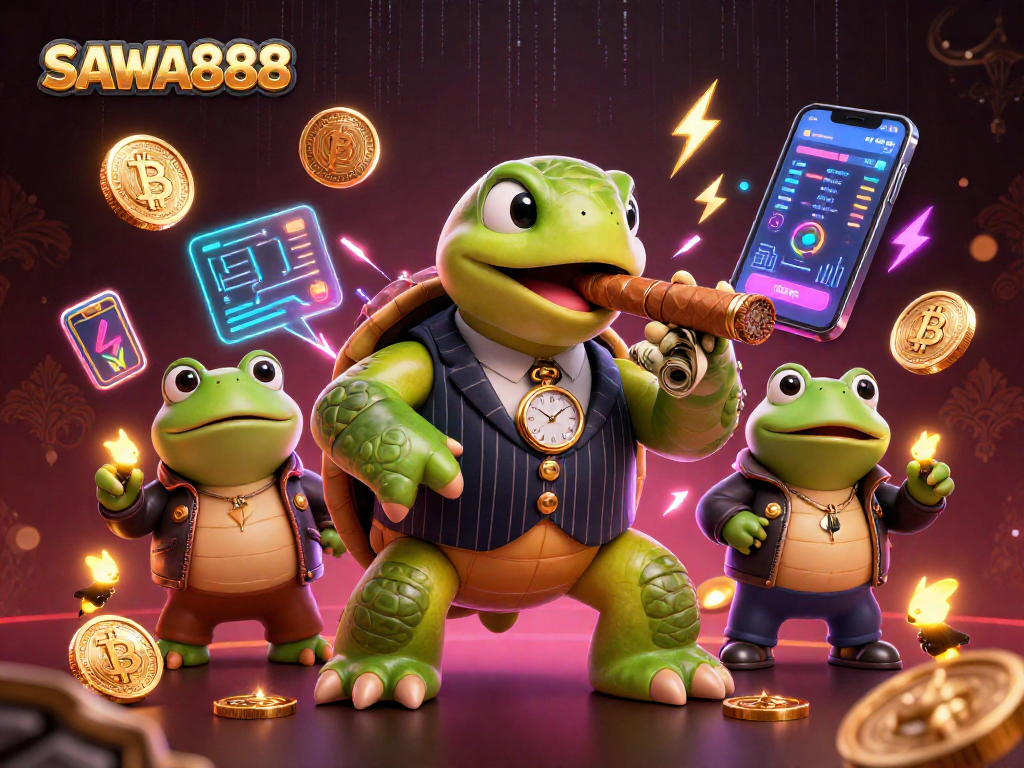 SAWA888 offers thrilling slot adventures with unique characters in a vibrant casino scene.